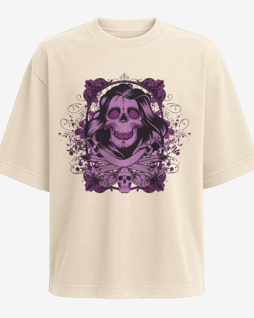 Polera Oversize Beige de Skull sugar 