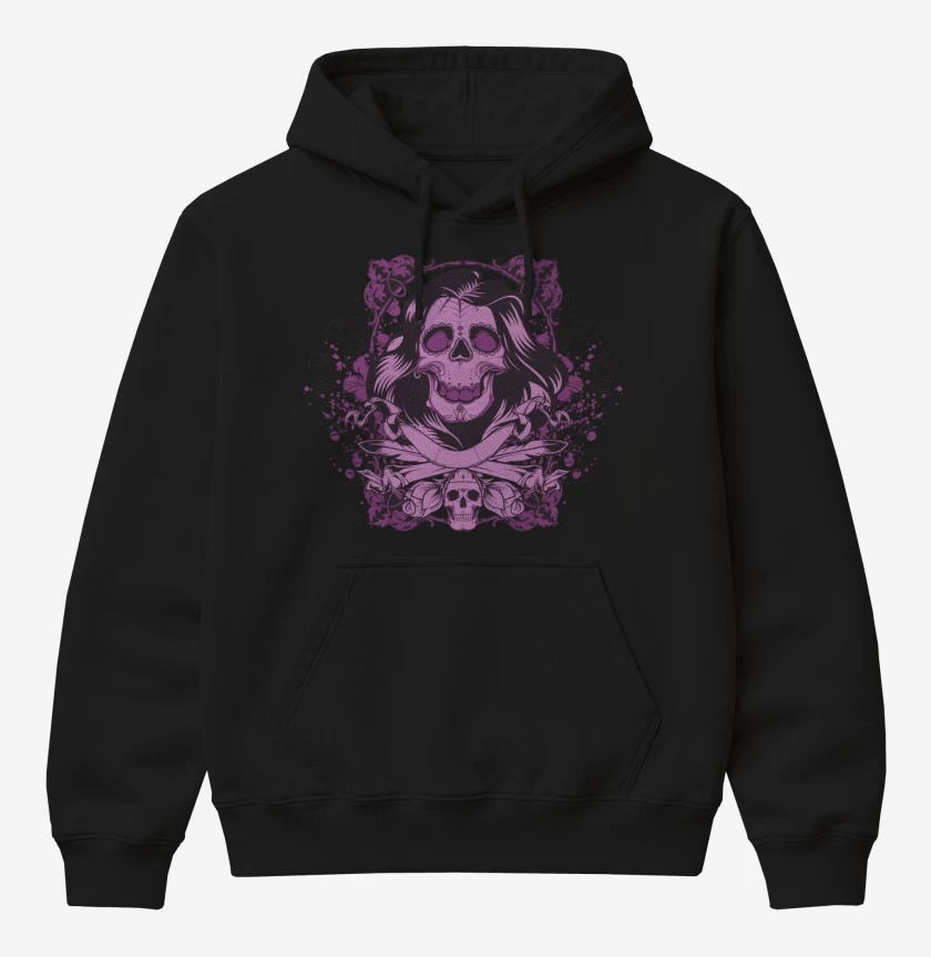Poleron Canguro básico Skull sugar 