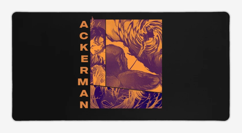 Mouse pad Gamer Negro de Levi Ackerman