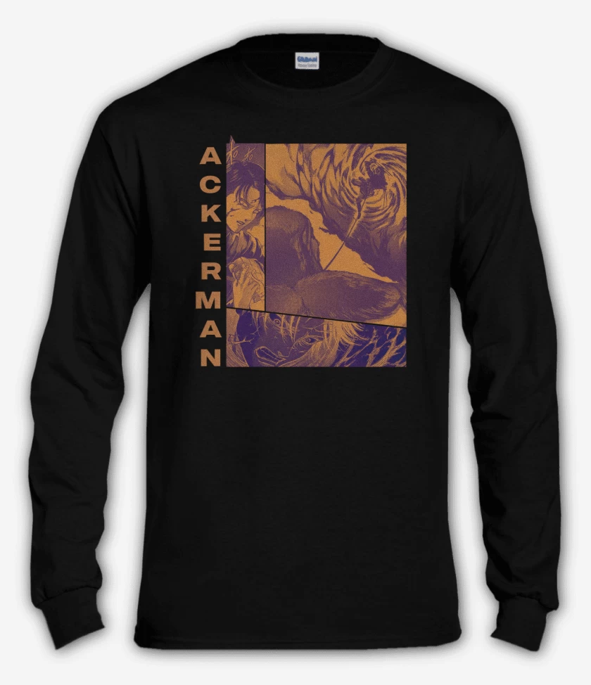 Polera manga larga Negro de Levi Ackerman