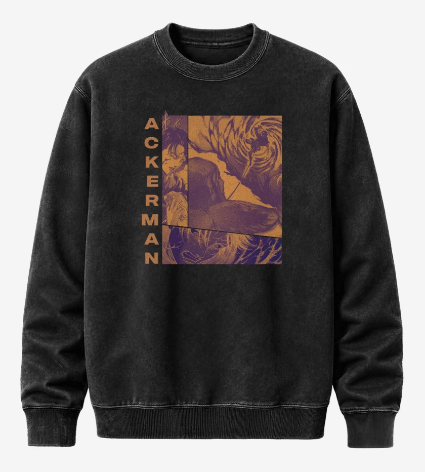 Poleron Polo Acid Wash Negro de Levi Ackerman
