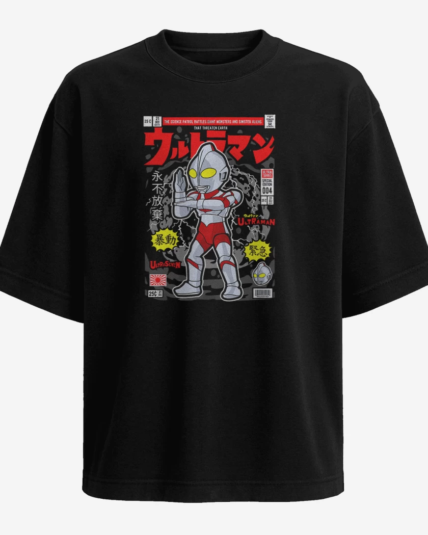 Polera Oversize Negro de Ultraman revista