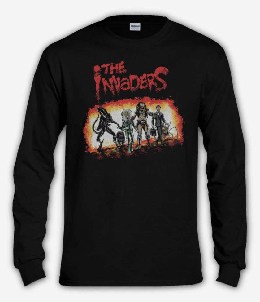 Polera manga larga Negro de The Invaders