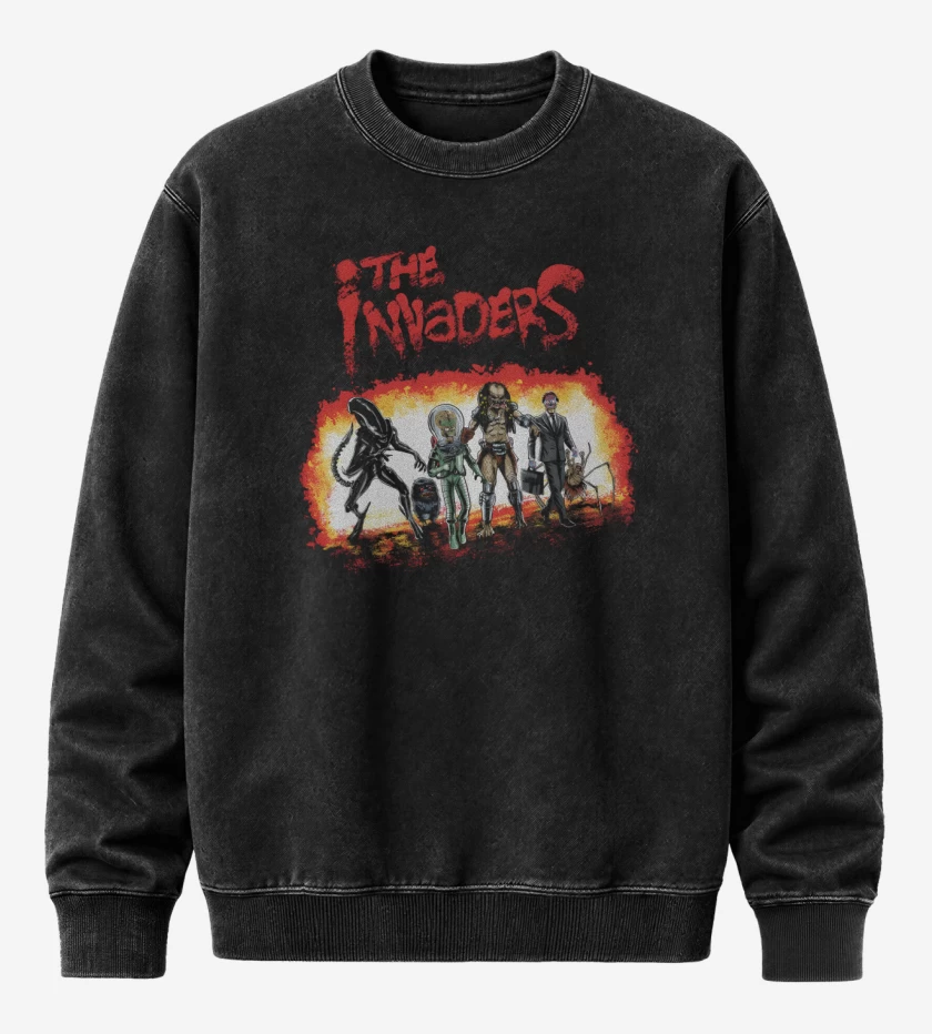 Poleron Polo Acid Wash Negro de The Invaders