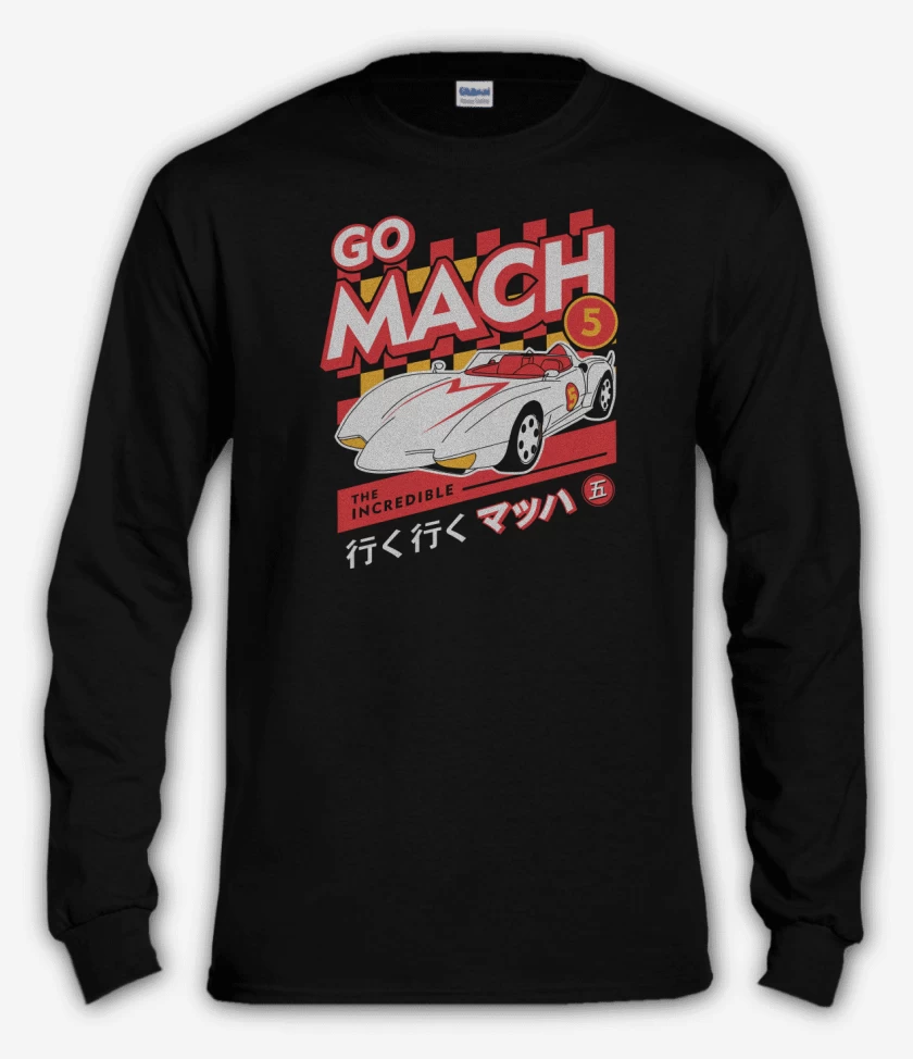 Polera manga larga Negro de Go mach 5