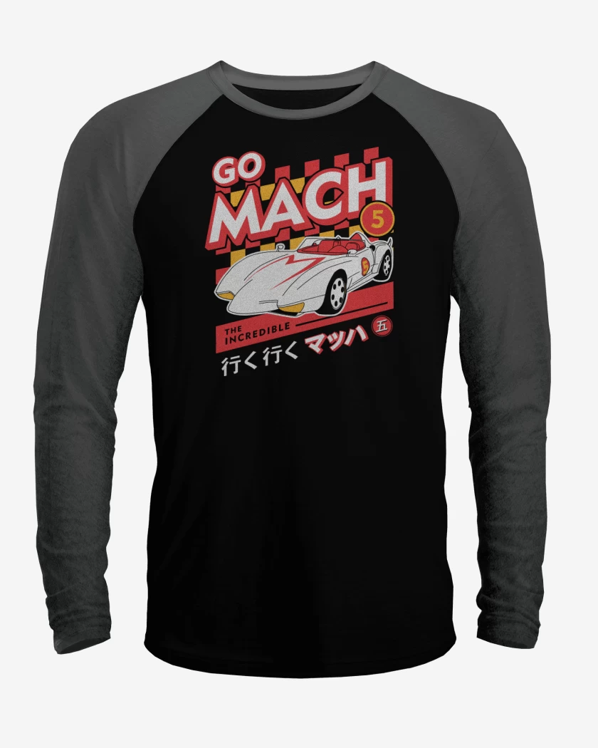 Polera Raglan Negro / Negro Heather de Go mach 5
