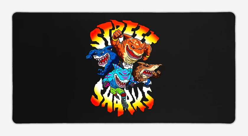 Mouse pad Gamer Negro de Street Sharks