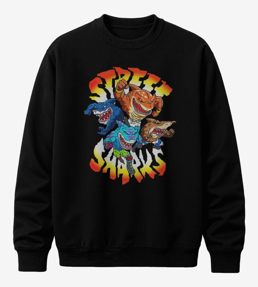 Poleron polo Negro de Street Sharks