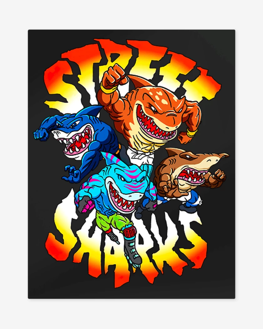 Print metalico Street Sharks