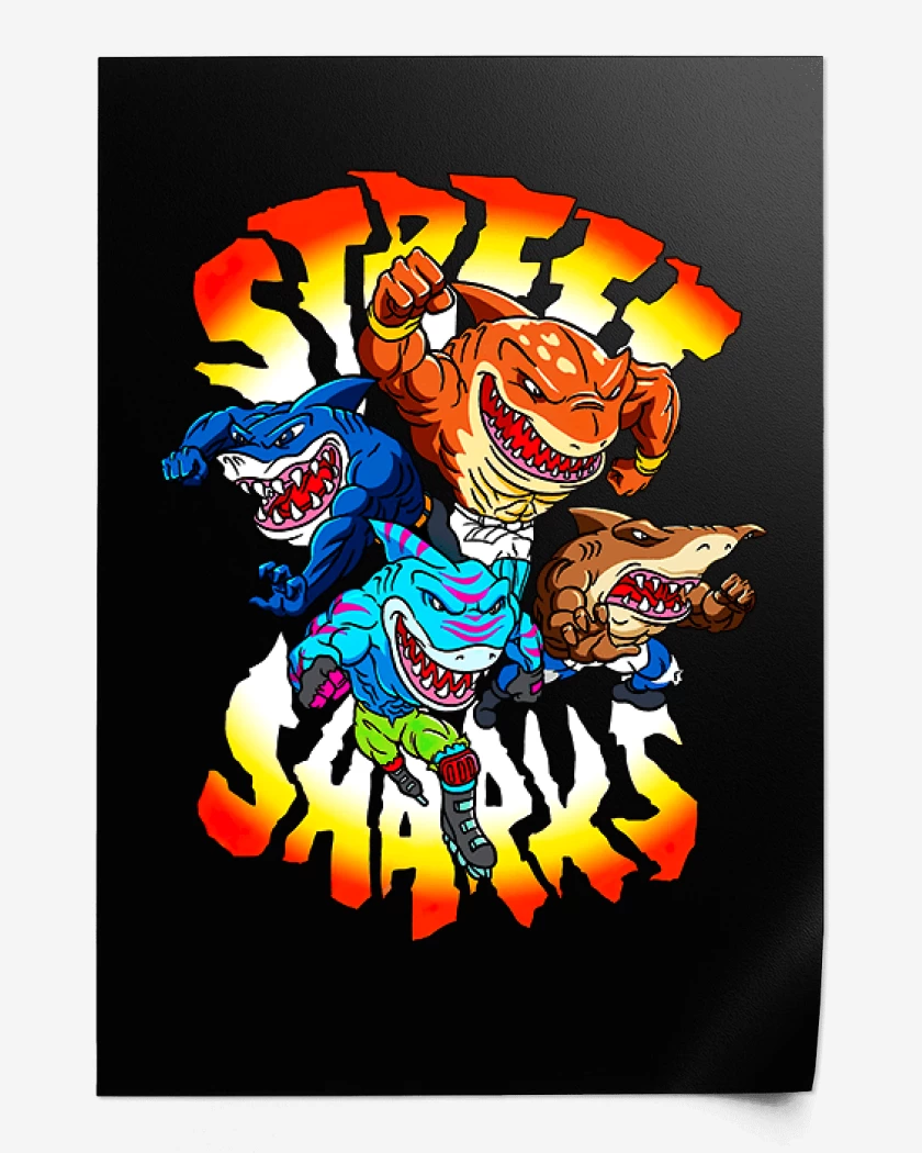 Print Negro de Street Sharks