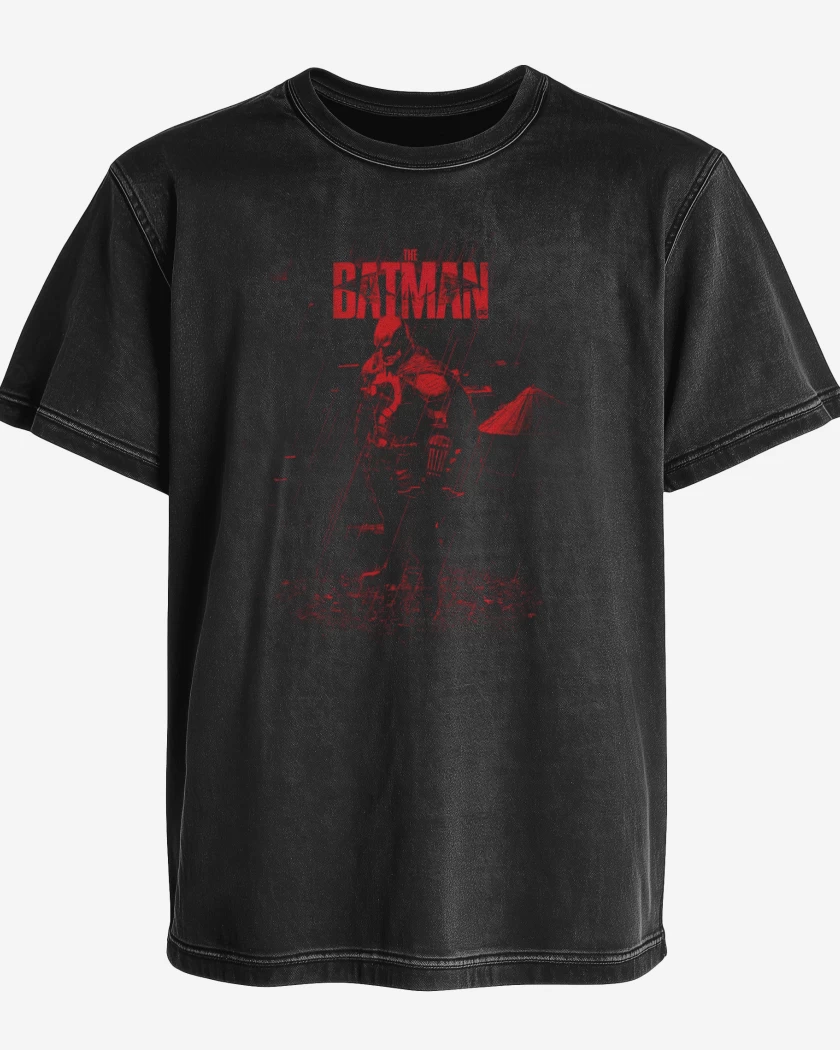 Polera desgastada Negro de BatMan