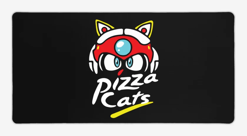 Mouse pad Gamer Negro de Pizza Cats