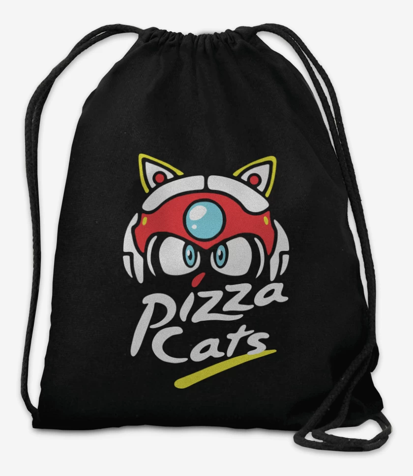 Mochila Negro de Pizza Cats