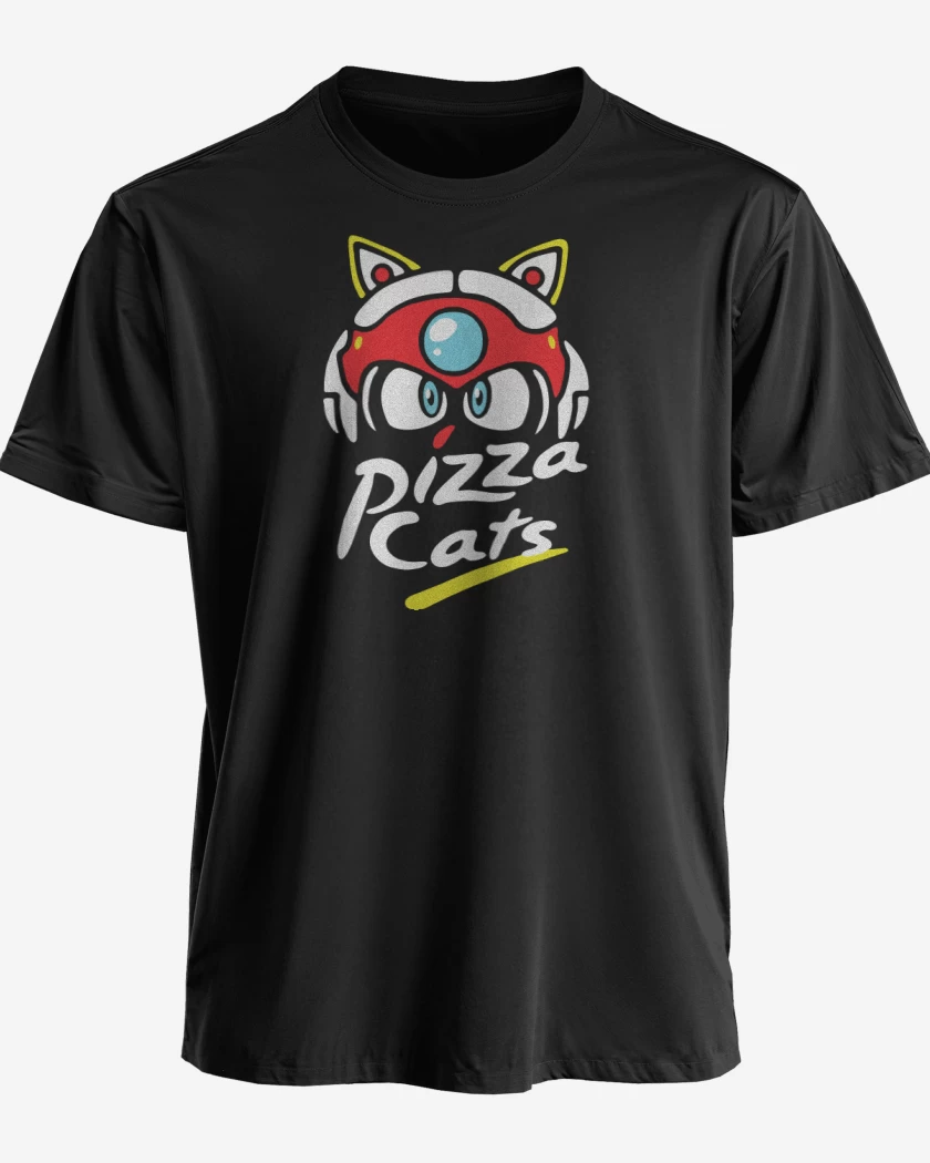 Polera premium Negro de Pizza Cats
