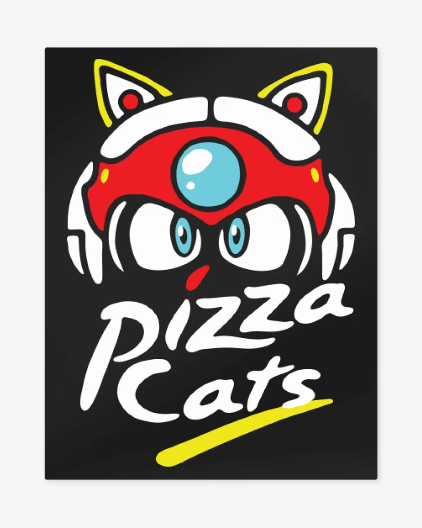 Print metalico Negro de Pizza Cats