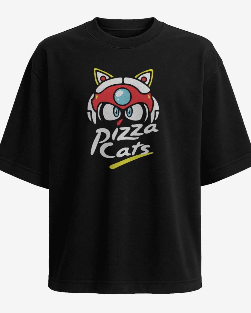 Polera Oversize Pizza Cats