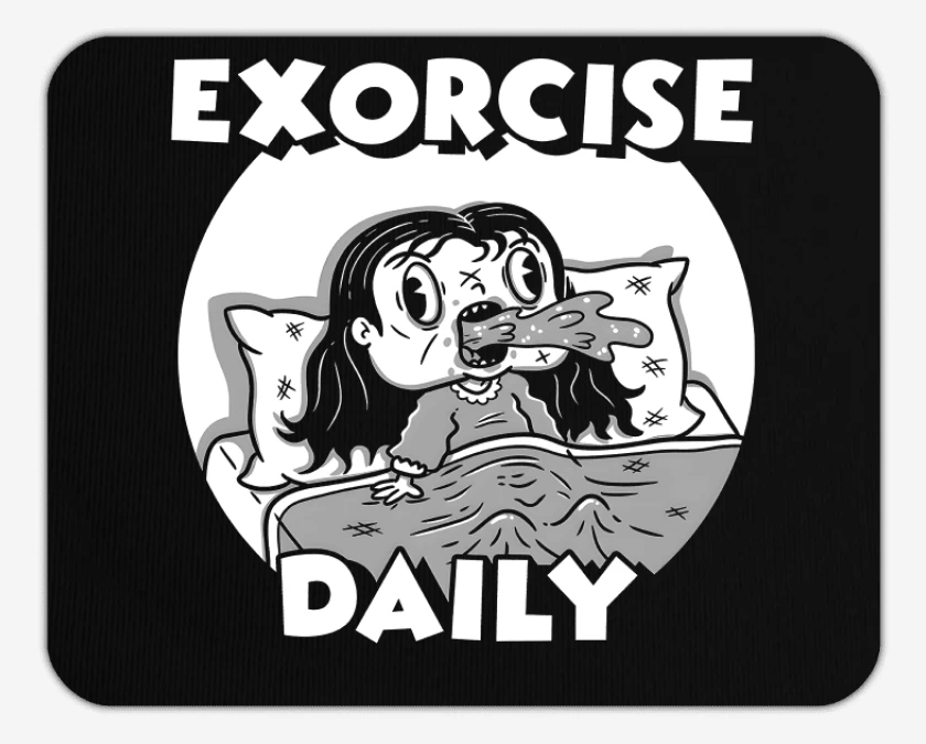 Mousepad Negro de Exorcismo Diario