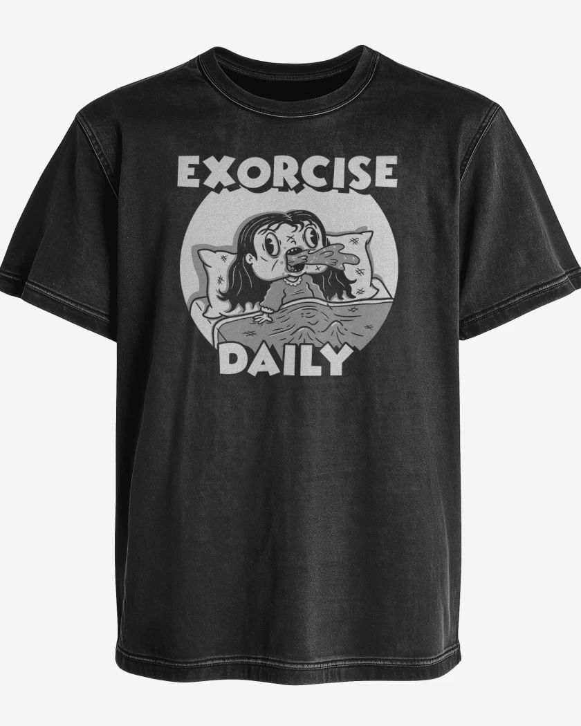 Polera desgastada Negro de Exorcismo Diario