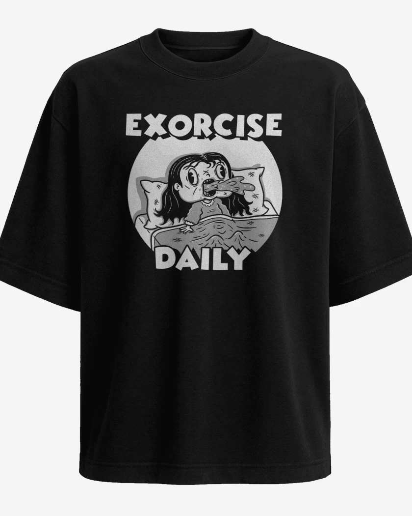 Polera Oversize Negro de Exorcismo Diario