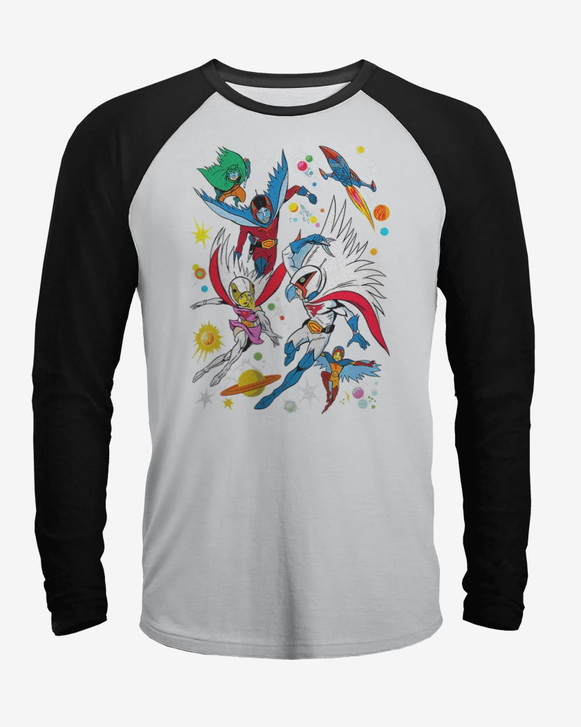 Polera Raglan Blanco / Negro de Fuerza G