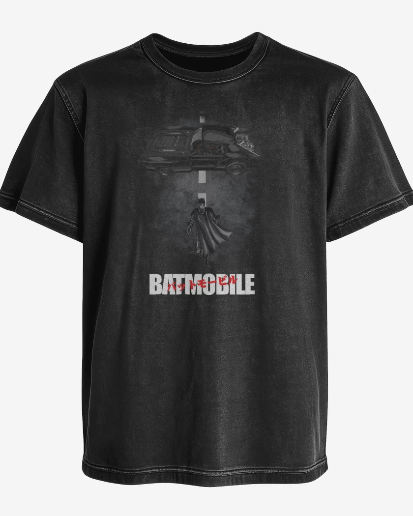 Polera desgastada Negro de Batimovil