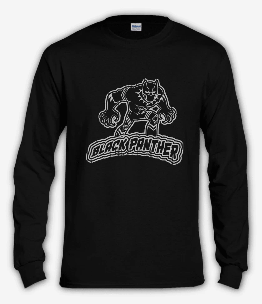 Polera manga larga Negro de Black Panther full white