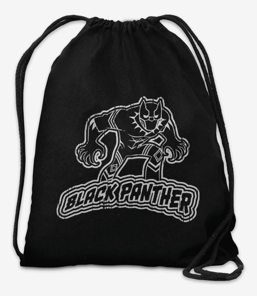 Mochila Negro de Black Panther full white