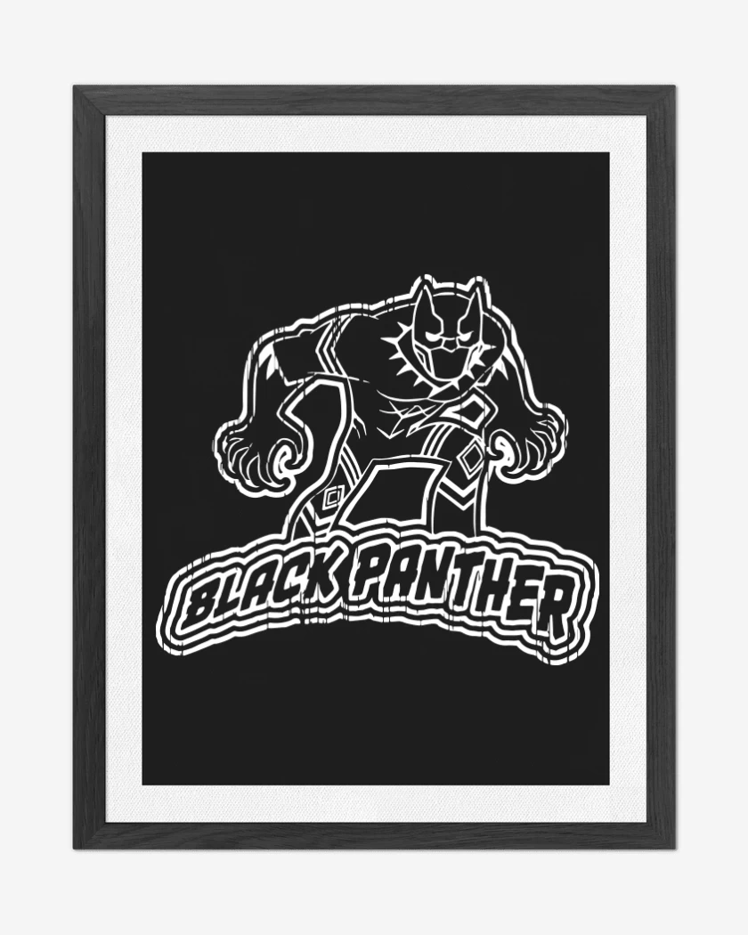 Cuadro decorativo Negro de Black Panther full white