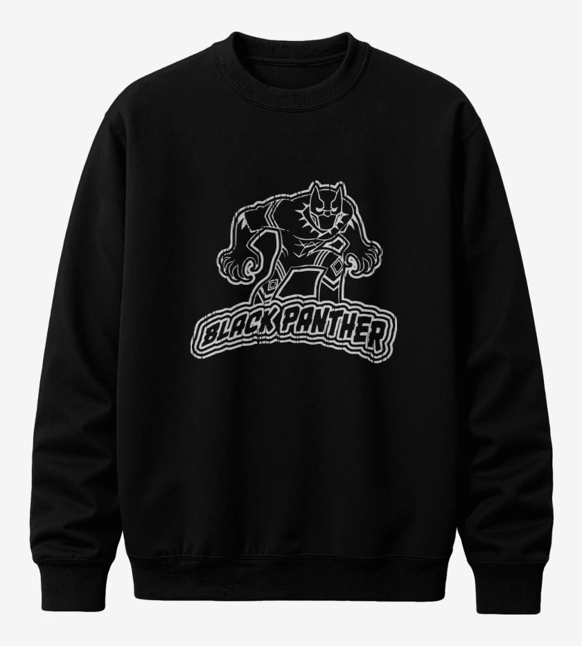 Poleron polo Negro de Black Panther full white