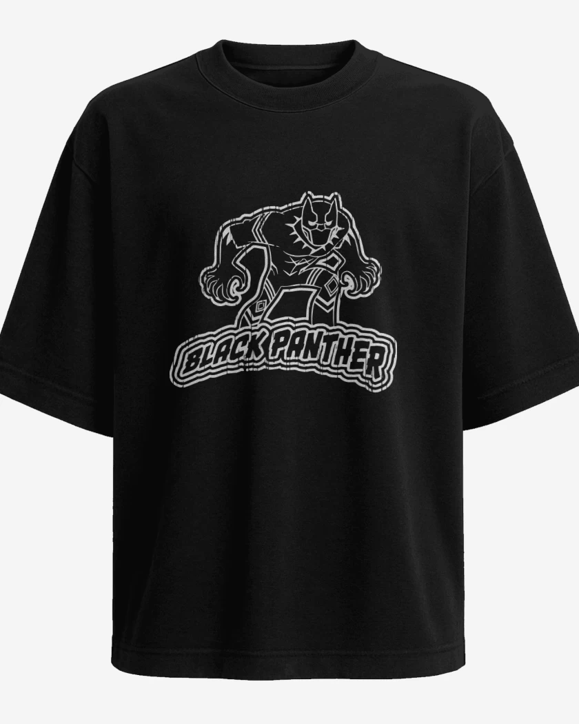 Polera Oversize Black Panther full white