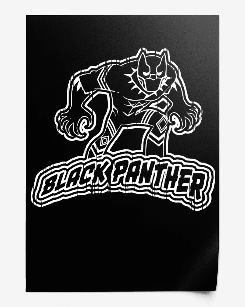 Print Black Panther full white