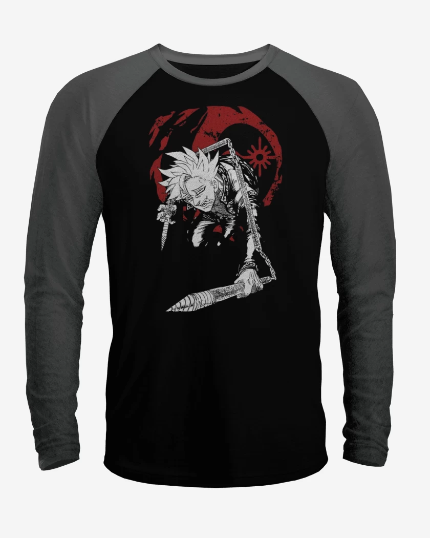 Polera Raglan Negro / Negro Heather de Ban