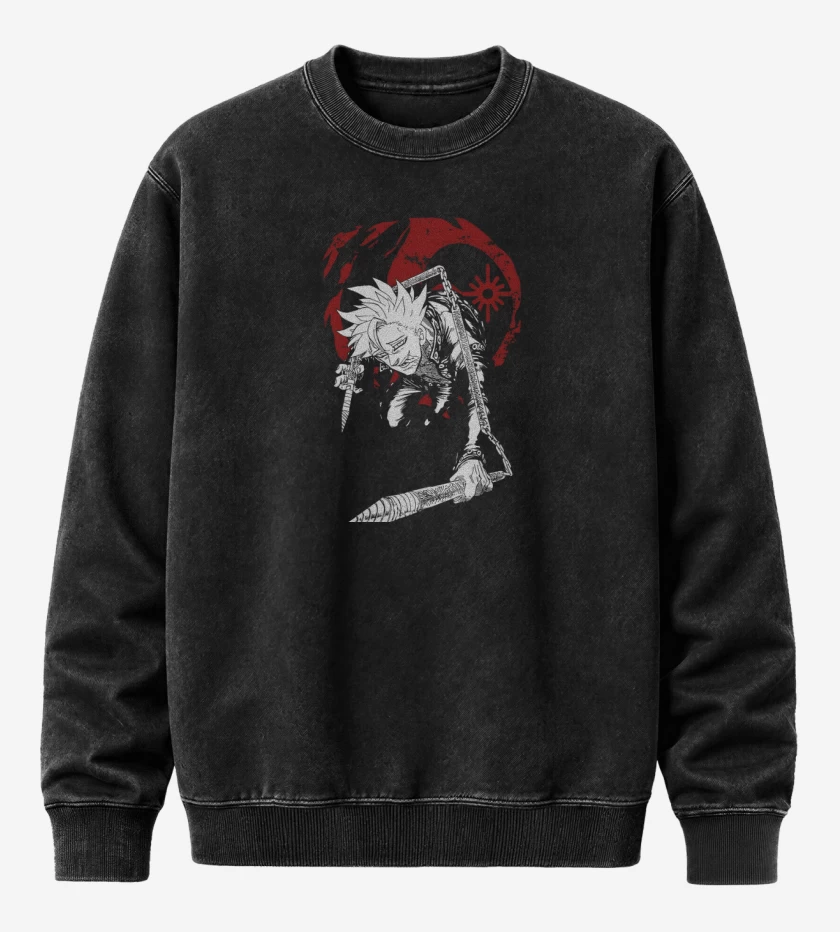 Poleron Polo Acid Wash Negro de Ban
