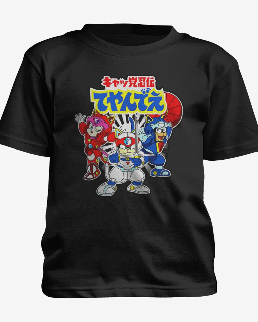 Polera de niño Negro de Pizza cats 2