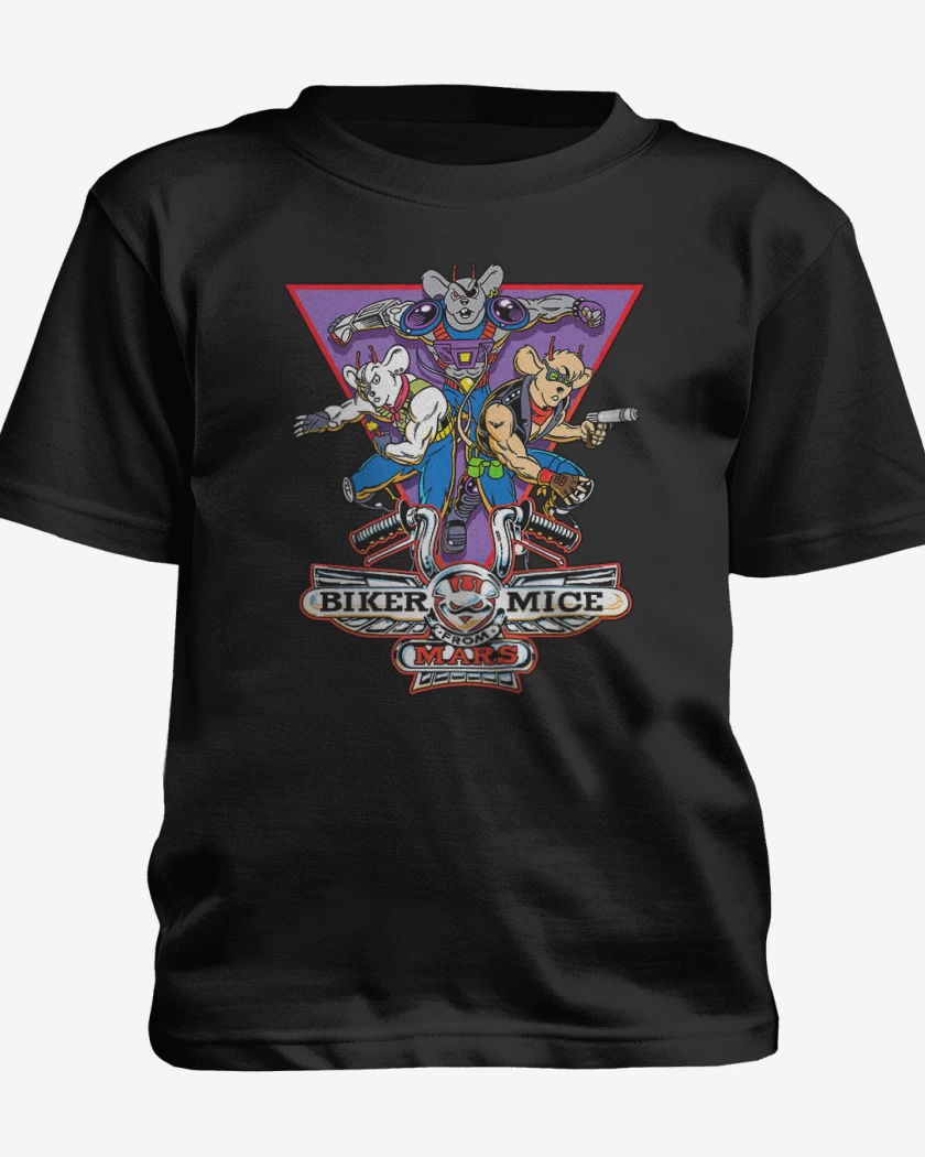 Polera de niño Negro de Motorratones de marte