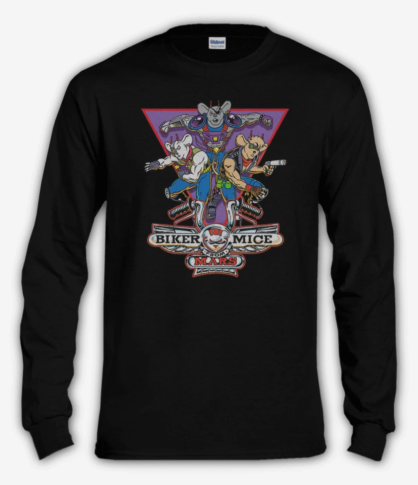 Polera manga larga Negro de Motorratones de marte