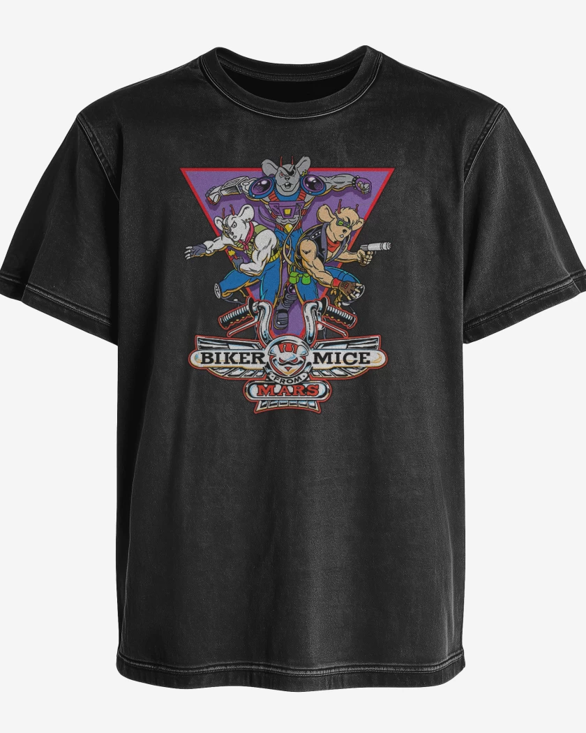Polera desgastada Negro de Motorratones de marte