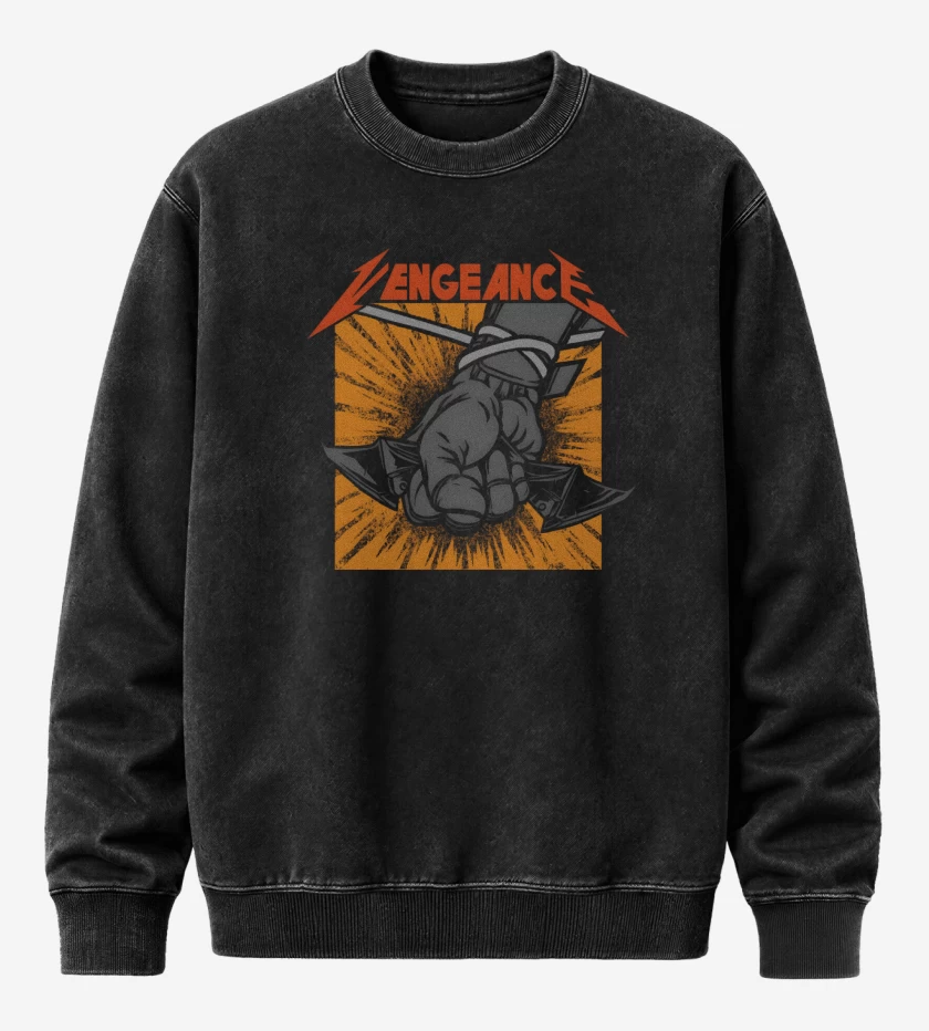 Poleron Polo Acid Wash Negro de Vengeance