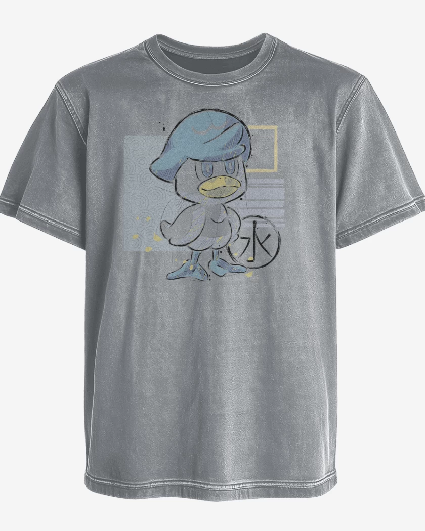 Polera desgastada Gris Melange de Quaxly