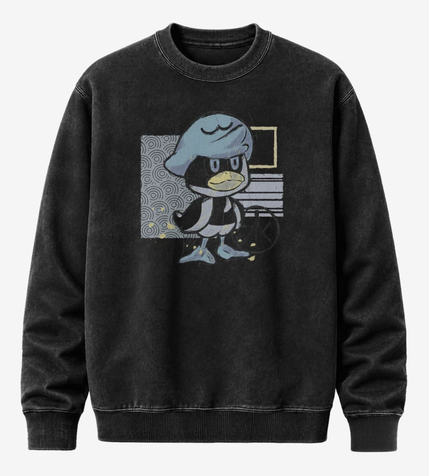 Poleron Polo Acid Wash Negro de Quaxly