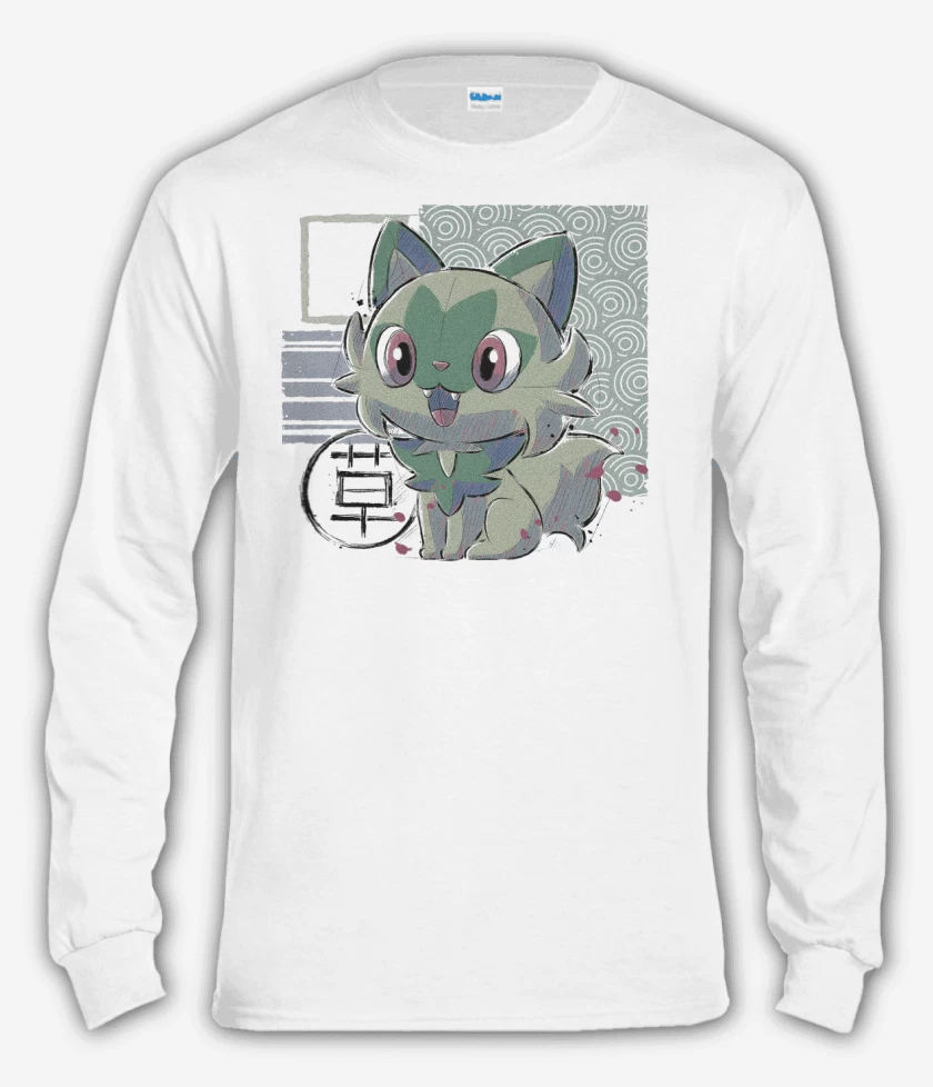 Polera manga larga Blanco de Sprigatito