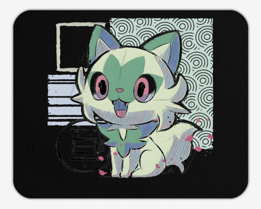 Mousepad Negro de Sprigatito