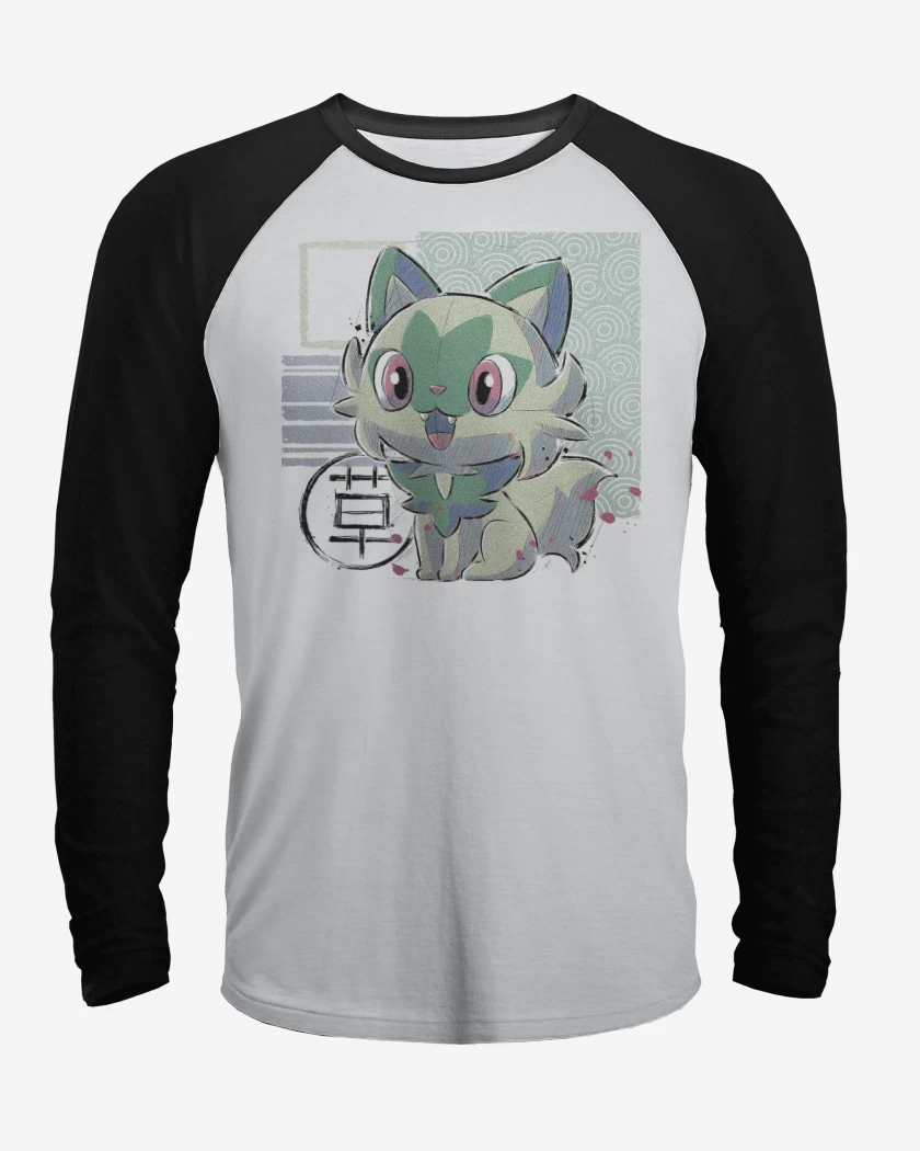 Polera Raglan Blanco / Negro de Sprigatito