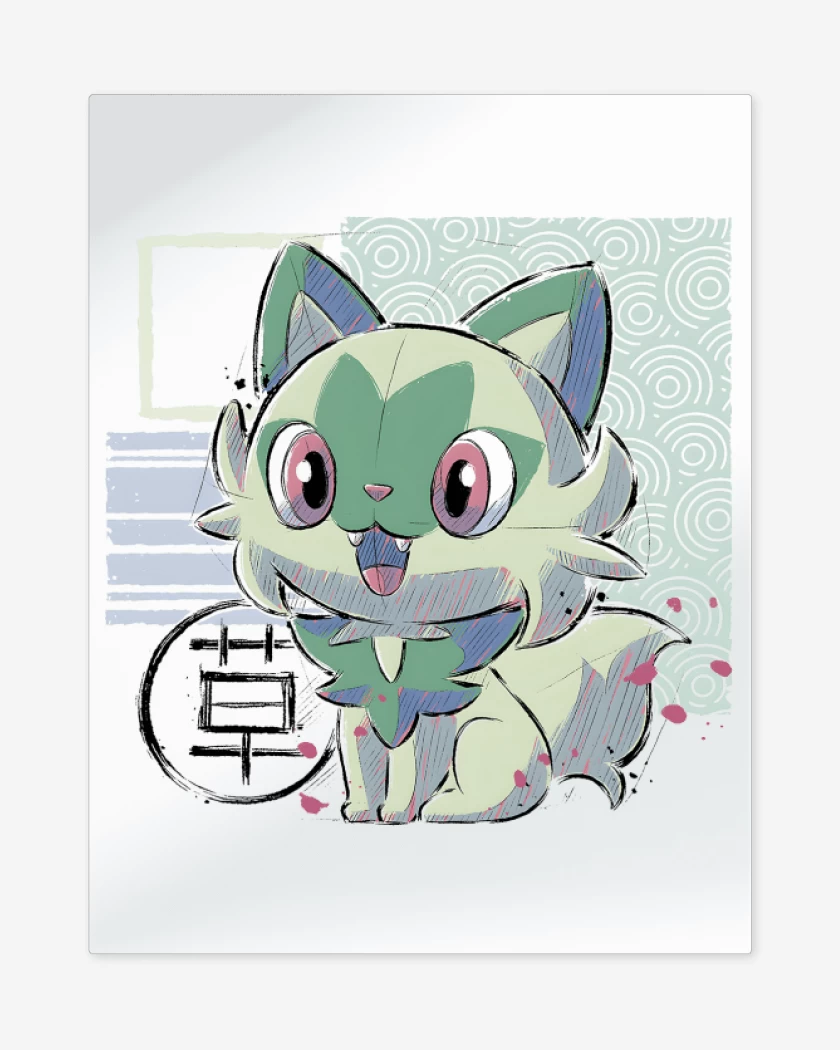 Print metalico Blanco de Sprigatito