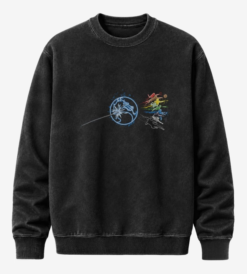 Poleron Polo Acid Wash Negro de Fatal Side Of The Realms