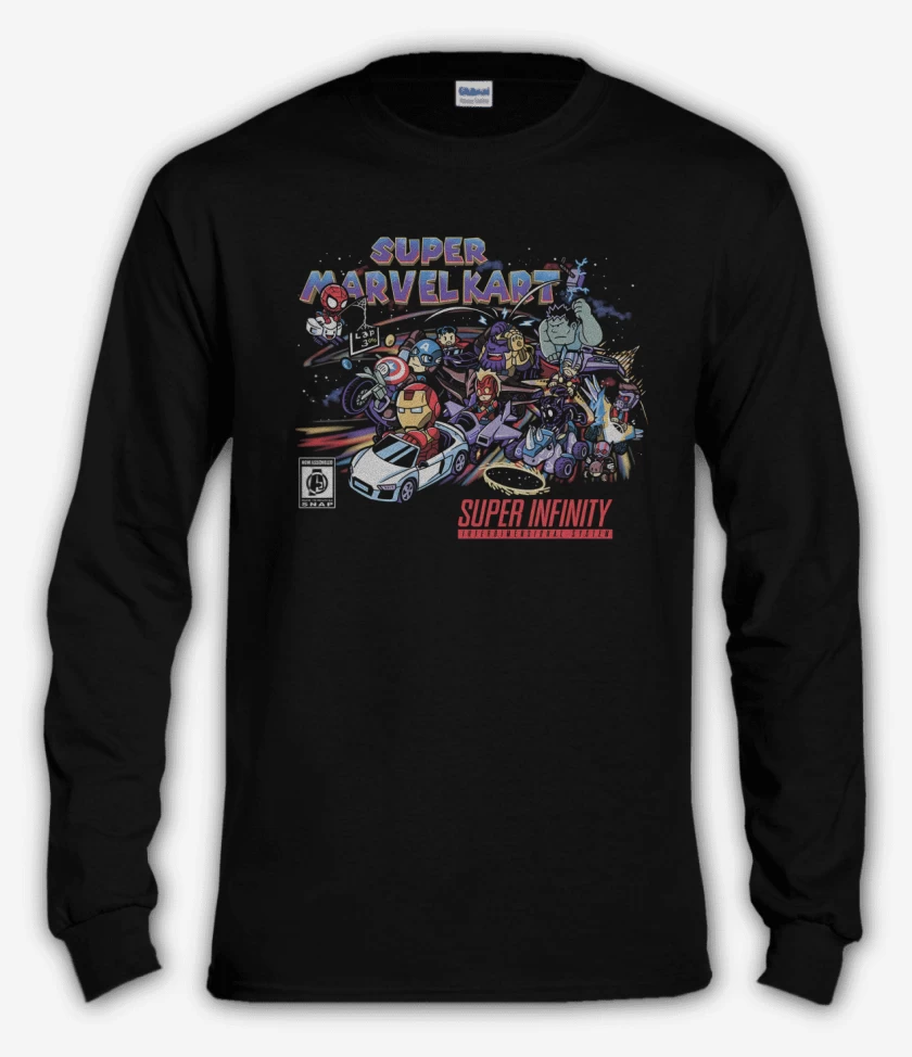 Polera manga larga Negro de Super Marvelkart