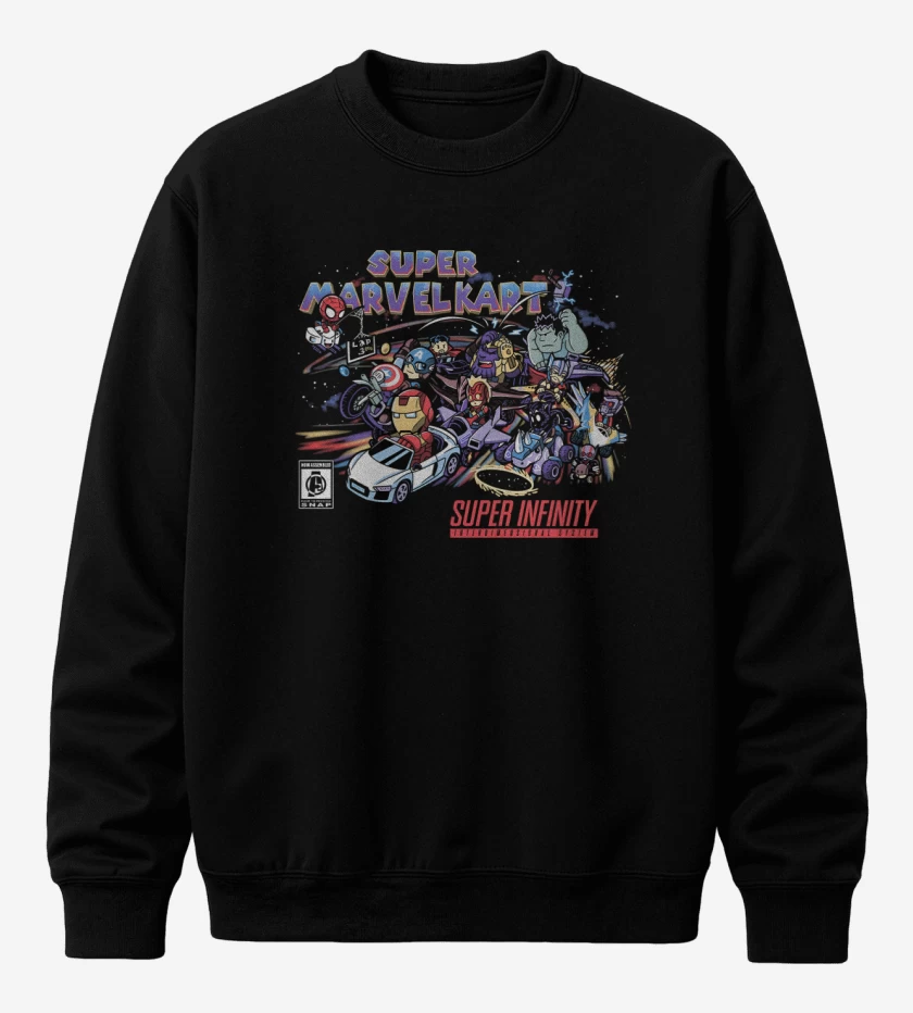 Poleron polo Negro de Super Marvelkart