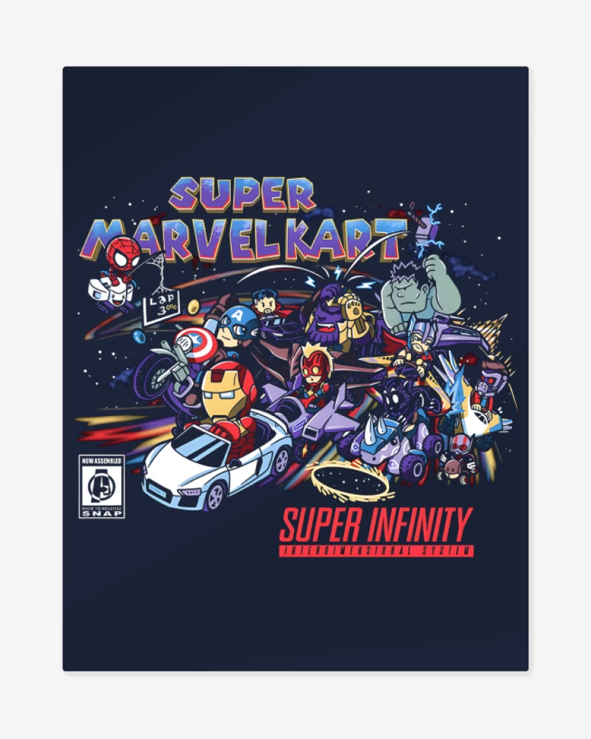 Print metalico Azul Marino de Super Marvelkart