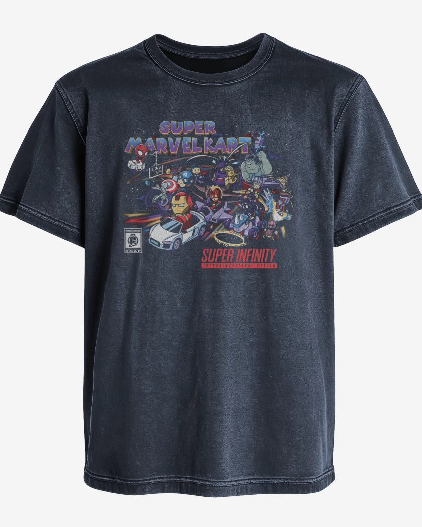 Polera desgastada Azul Marino de Super Marvelkart