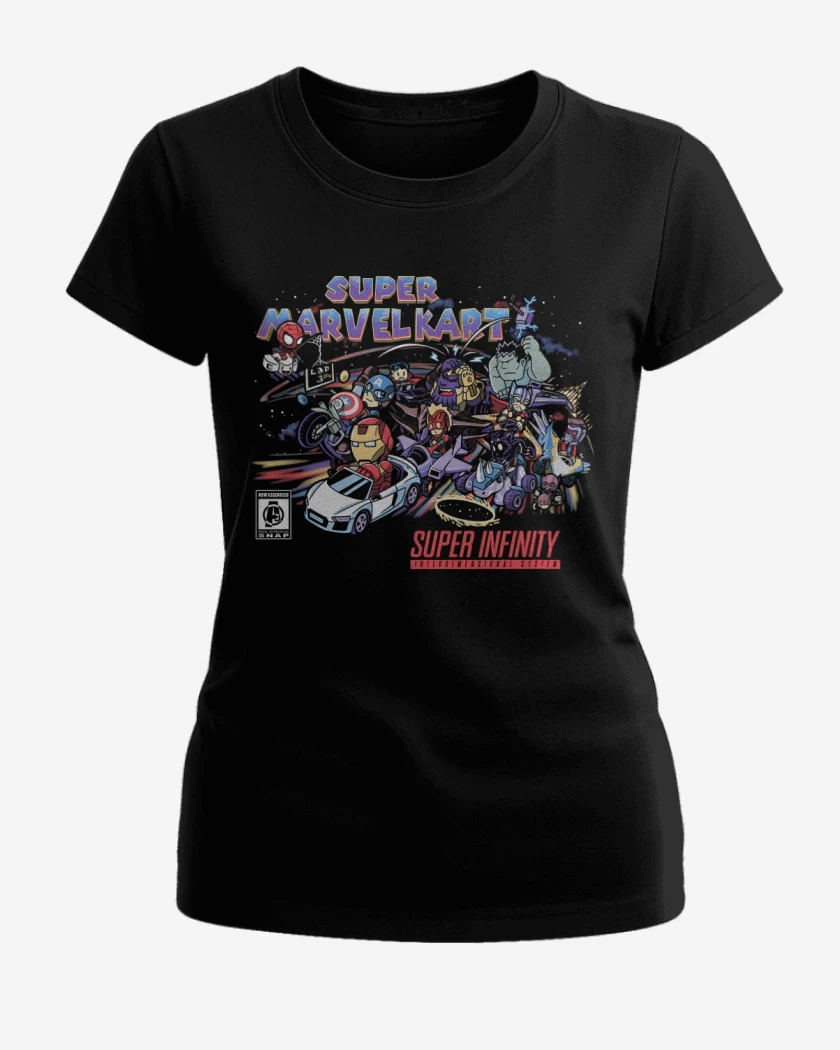 Polera de Mujer Negro de Super Marvelkart